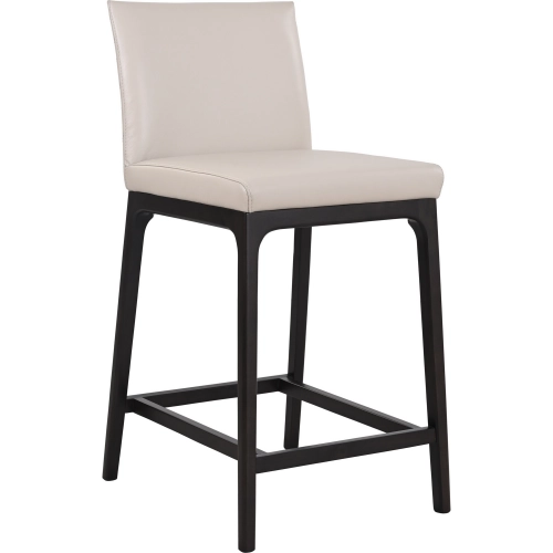 Tokyo Counter Stool in Wheat Neutral Leather & Dark Wood